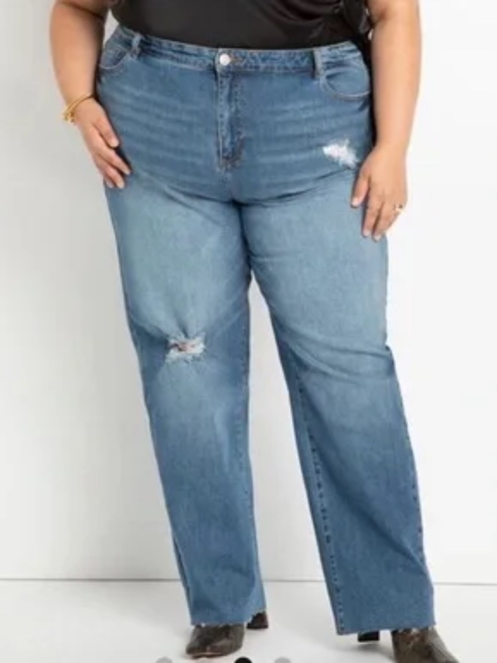Eloquii Distressed Raw Hem Jeans NWT Size 24
